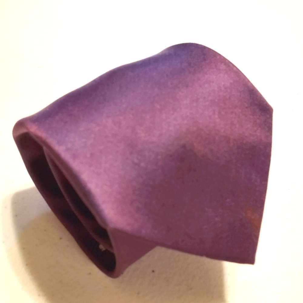 Calvin Klein Necktie Solid Purple Pattern Silk Ne… - image 1